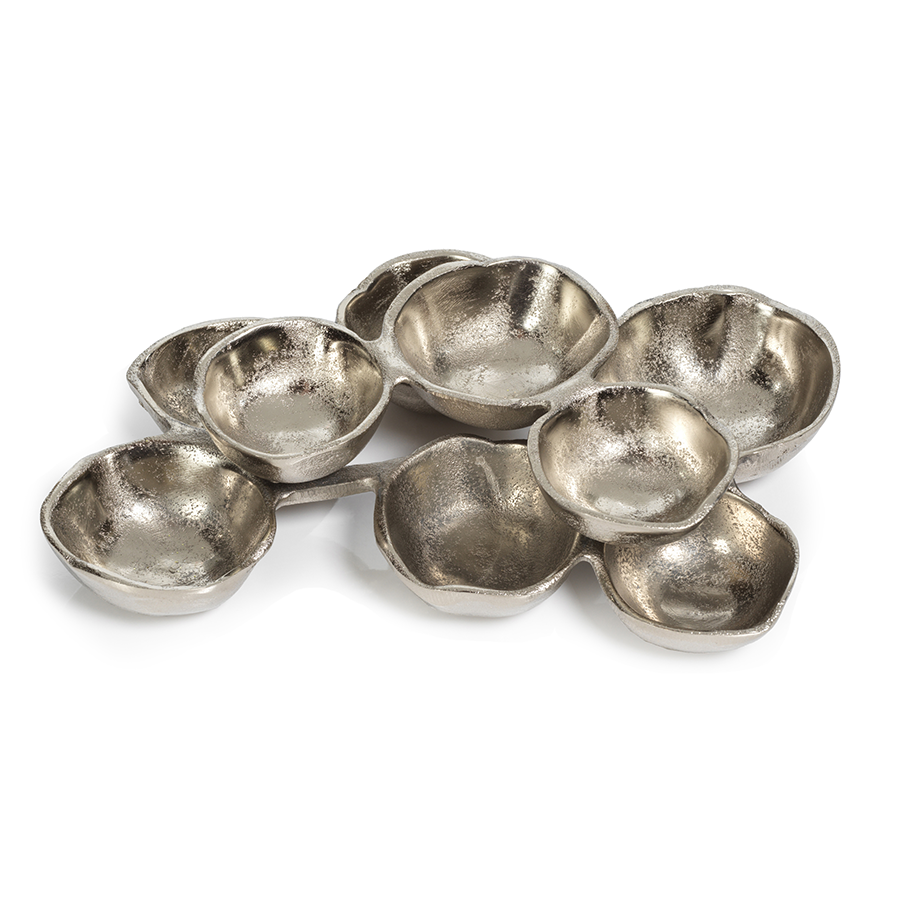 Small Cluster of Nine Serving Bowls - Silver